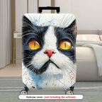 1-Piece Cat Animal Painting Artistic Colorful Fun  Suitcase Luggage Cover, Stretch Protective Sleeve