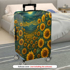 1-Piece Sunflower Night Mountain Landscape Luggage  Suitcase Luggage Cover, Stretch Protective Sleeve