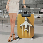 1-Piece Airplane Jet Yellow Modern Stylish Aviation  Suitcase Luggage Cover, Stretch Protective Sleeve