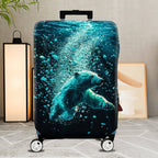 1-Piece Geometric Polar Bear Ocean Ice Abstract Artistic  Suitcase Luggage Cover, Stretch Protective Sleeve