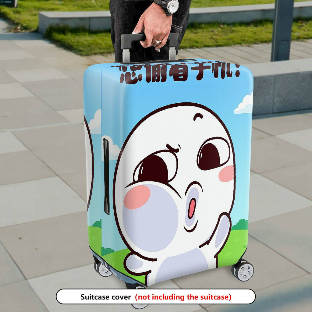 1-Piece Fun Expression Sky Landscape Humor Cute  Suitcase Luggage Cover, Stretch Protective Sleeve