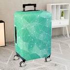 1-Piece Geometric Teal Lattice Abstract Modern Stylish  Suitcase Luggage Cover, Stretch Protective Sleeve