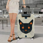 1-Piece Abstract Artistic Cat Pattern Colorful Travel Style Creative Modern  Suitcase Luggage Cover, Stretch Protective Sleeve