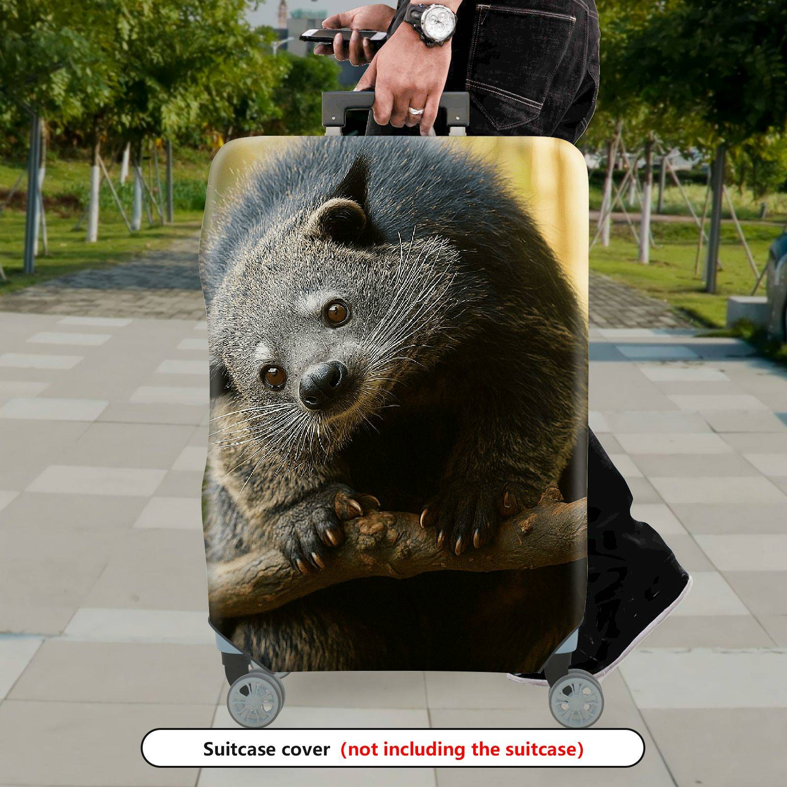 1-Piece Cute Animal Nature Wildlife Fun Decorative  Suitcase Luggage Cover, Stretch Protective Sleeve