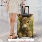1-Piece Animal Floral Rustic Pastoral Donkey  Suitcase Luggage Cover, Stretch Protective Sleeve