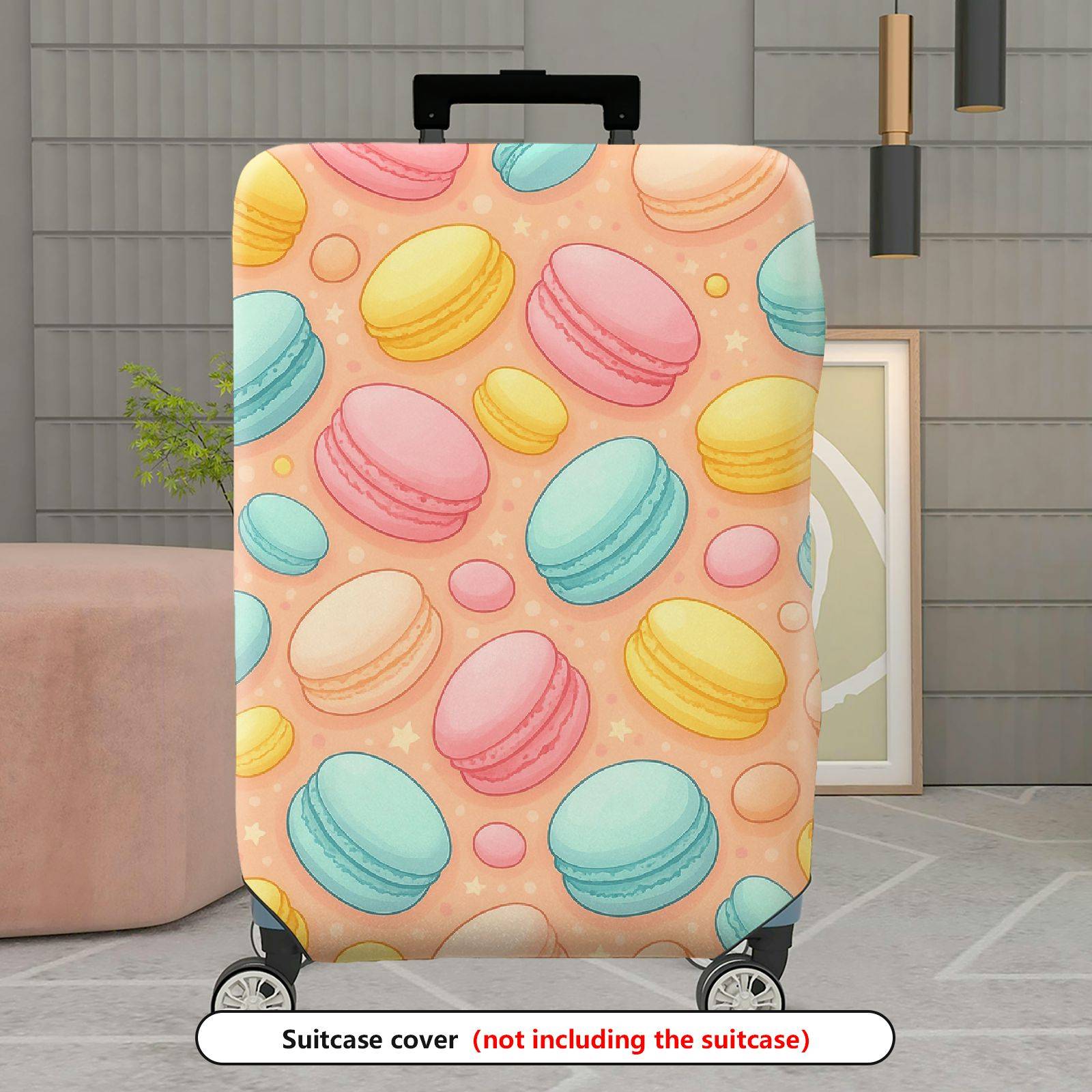 1-Piece Macaron Pastel Cute Colorful Fun Pattern  Suitcase Luggage Cover, Stretch Protective Sleeve