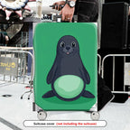 1-Piece Seal Green Playful Cute Animal Fun  Suitcase Luggage Cover, Stretch Protective Sleeve