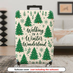 1-Piece Christmas Tree Winter Wonderland Snowflakes Festive Holiday  Suitcase Luggage Cover, Stretch Protective Sleeve