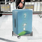 1-Piece Animal Question Mark Cute Adorable Blue  Suitcase Luggage Cover, Stretch Protective Sleeve