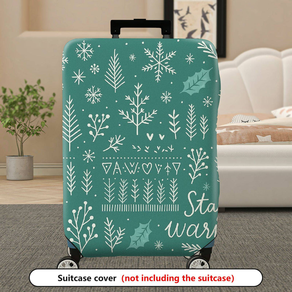1-Piece Snowflakes Christmas Winter Holiday Festive  Suitcase Luggage Cover, Stretch Protective Sleeve