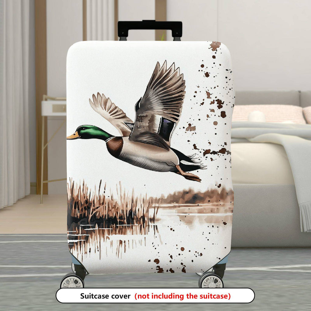 1-Piece Wild Duck Flying Nature Countryside Artistic  Suitcase Luggage Cover, Stretch Protective Sleeve