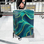 1-Piece Abstract  Line Wave Dynamic Vivid Geometric  Suitcase Luggage Cover, Stretch Protective Sleeve