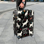 1-Piece Starry Cat Hearts Cosmic Whimsical  Suitcase Luggage Cover, Stretch Protective Sleeve