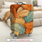 1-Piece Autumn Leaf Pattern Colorful Decorative Artistic Feather  Suitcase Luggage Cover, Stretch Protective Sleeve