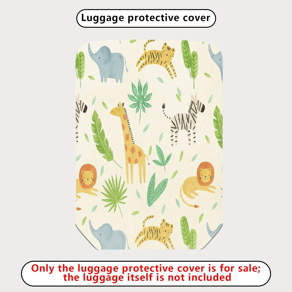 1-Piece Animal Jungle Safari Leaf Lion Giraffe  Suitcase Luggage Cover, Stretch Protective Sleeve