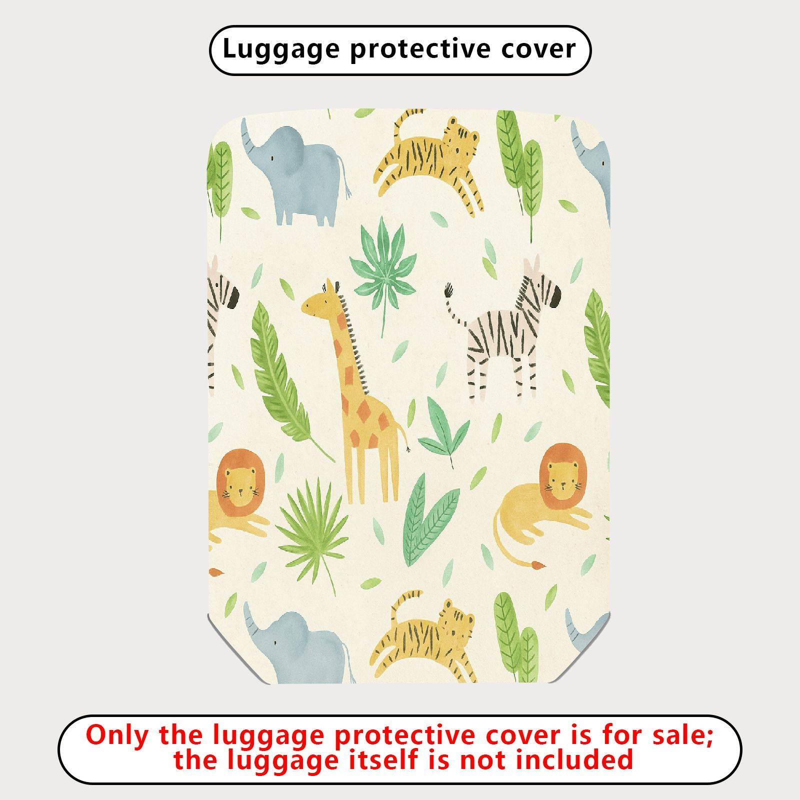 1-Piece Animal Jungle Safari Leaf Lion Giraffe  Suitcase Luggage Cover, Stretch Protective Sleeve