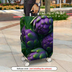 1-Piece Purple Green Artichoke Nature Floral Travel  Suitcase Luggage Cover, Stretch Protective Sleeve