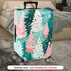 1-Piece Christmas Tree Festive Winter Holiday Pattern  Suitcase Luggage Cover, Stretch Protective Sleeve