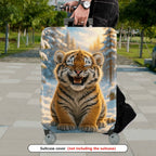 1-Piece Cute Snowy Forest Tiger Animal Print  Suitcase Luggage Cover, Stretch Protective Sleeve