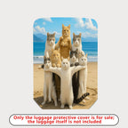 1-Piece Beach Cat Group Summer Fun Vibrant Cute Playful  Suitcase Luggage Cover, Stretch Protective Sleeve