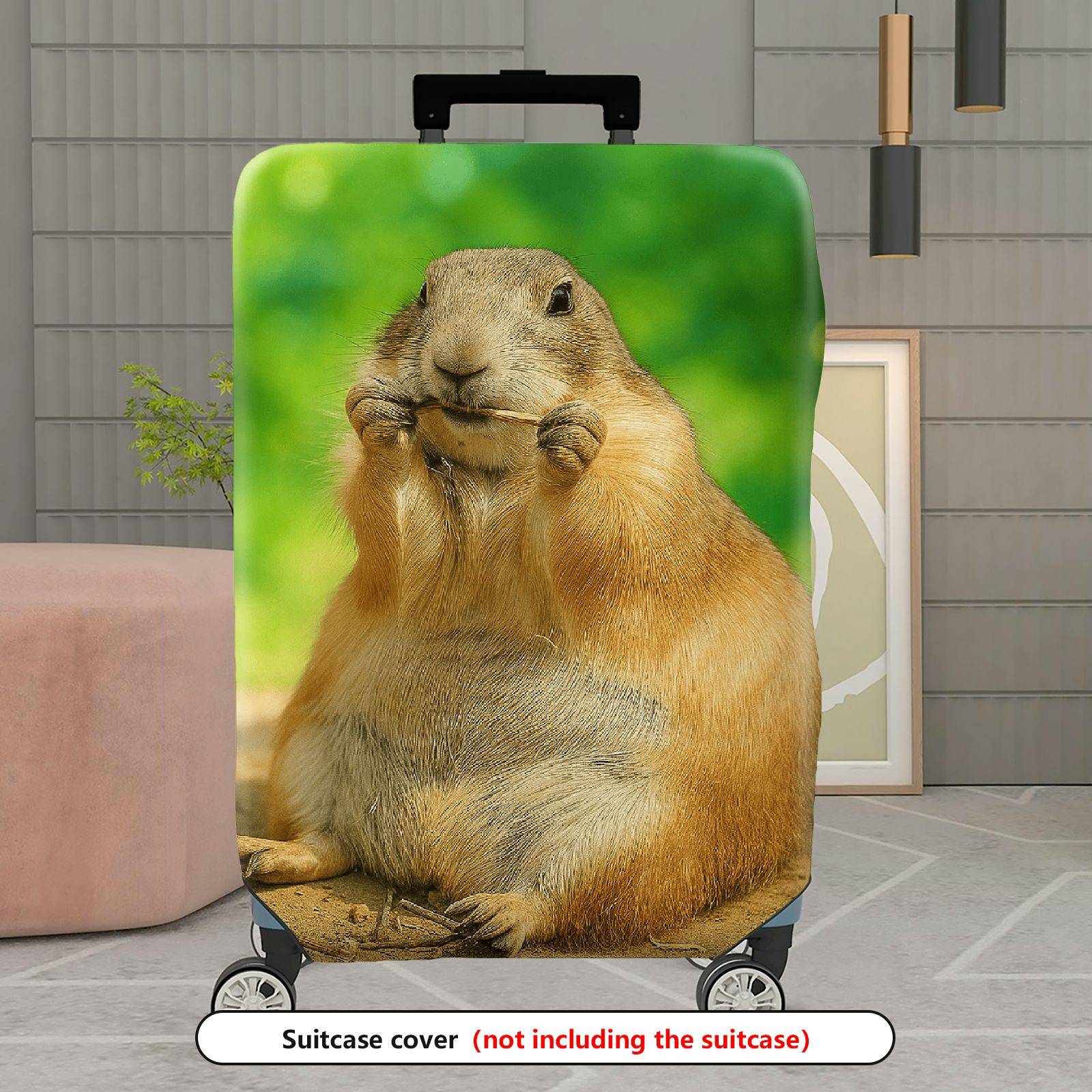 1-Piece Cute Animal Prairie Dog Nature Wildlife Art  Suitcase Luggage Cover, Stretch Protective Sleeve