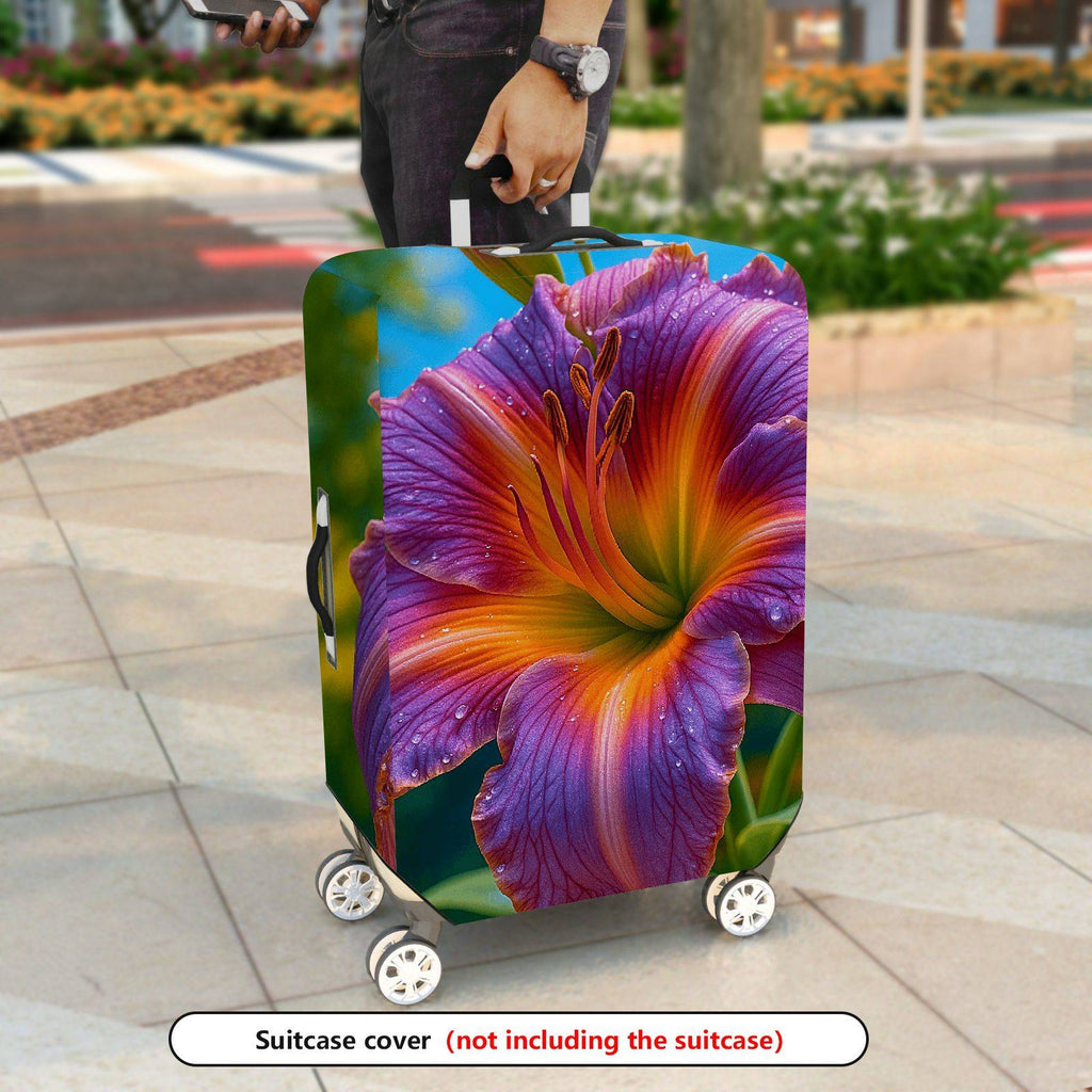 1-Piece Flower Pattern Colorful Artistic Vibrant Nature Beautiful  Suitcase Luggage Cover, Stretch Protective Sleeve