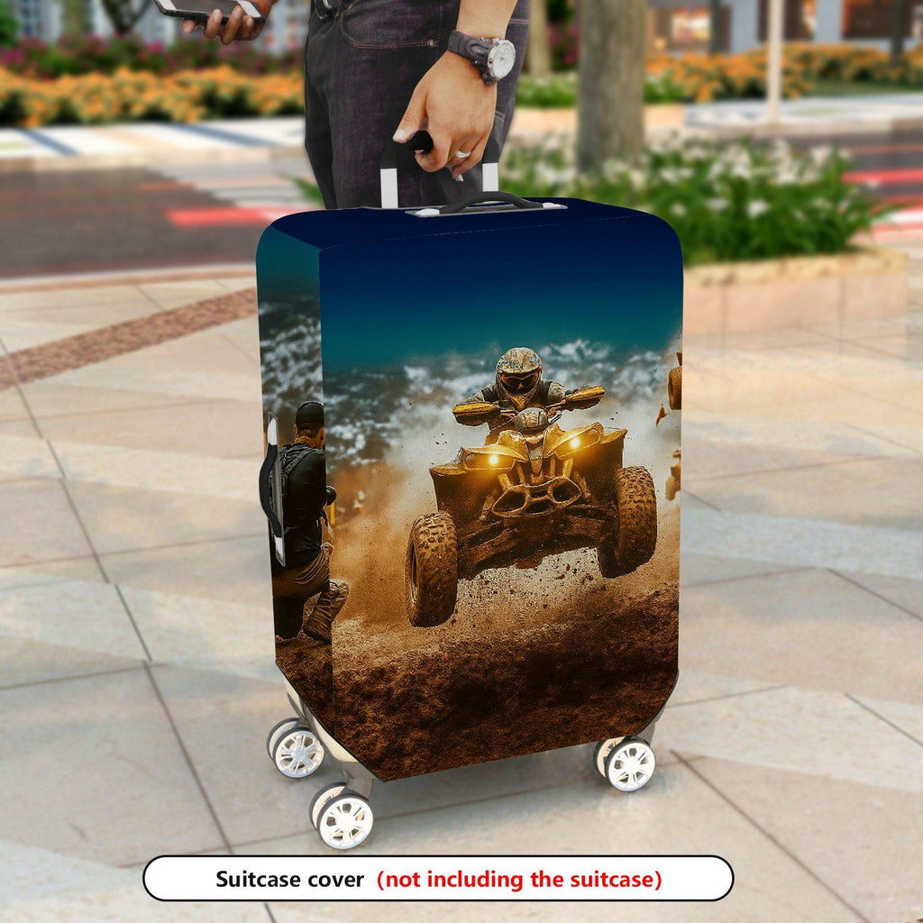 1-Piece Adventure Motorsport Racing Off-road Extreme Action  Suitcase Luggage Cover, Stretch Protective Sleeve