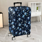 1-Piece Floral Blue Vine Pattern Travel Holiday Design  Suitcase Luggage Cover, Stretch Protective Sleeve