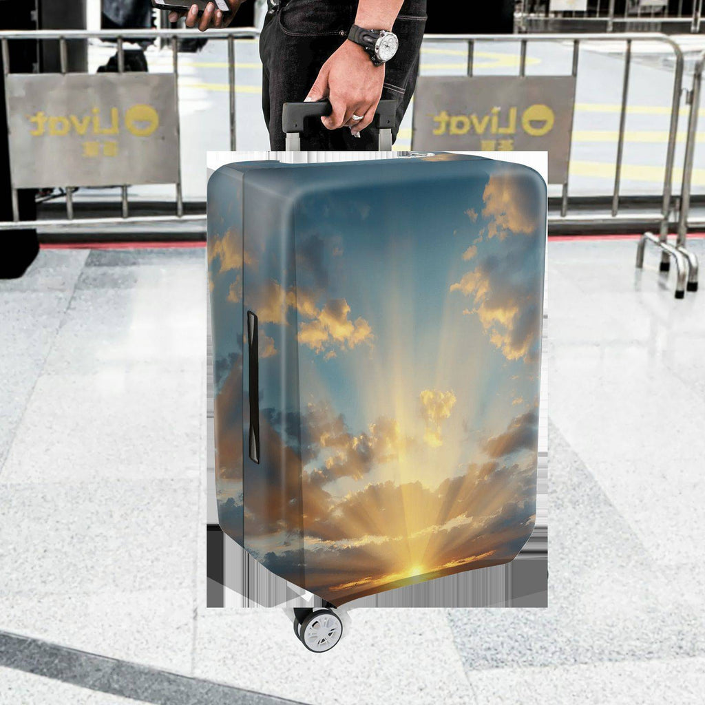 1-Piece Sunrise Sky Cloud Landscape Sunshine Travel  Suitcase Luggage Cover, Stretch Protective Sleeve