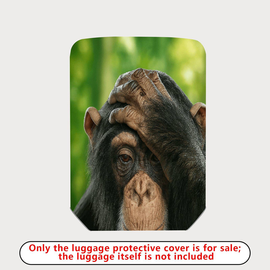 1-Piece Cute Monkey Forest Green Animal Nature Funny  Suitcase Luggage Cover, Stretch Protective Sleeve