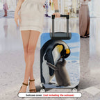1-Piece Penguin Arctic Snow Cute Family Love Warm  Suitcase Luggage Cover, Stretch Protective Sleeve