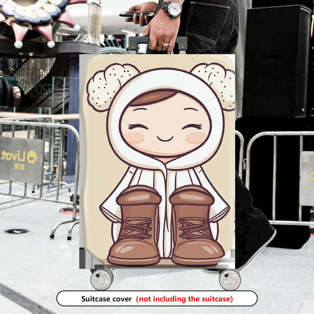 1-Piece Cute Lamb Hoodie Boots Smiling  Suitcase Luggage Cover, Stretch Protective Sleeve