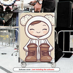 1-Piece Cute Lamb Hoodie Boots Smiling  Suitcase Luggage Cover, Stretch Protective Sleeve