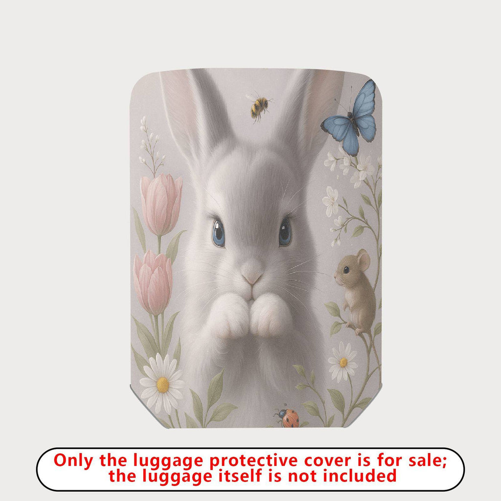 1-Piece Rabbit Floral Nature Butterfly Animal Cute  Suitcase Luggage Cover, Stretch Protective Sleeve