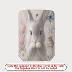 1-Piece Rabbit Floral Nature Butterfly Animal Cute  Suitcase Luggage Cover, Stretch Protective Sleeve