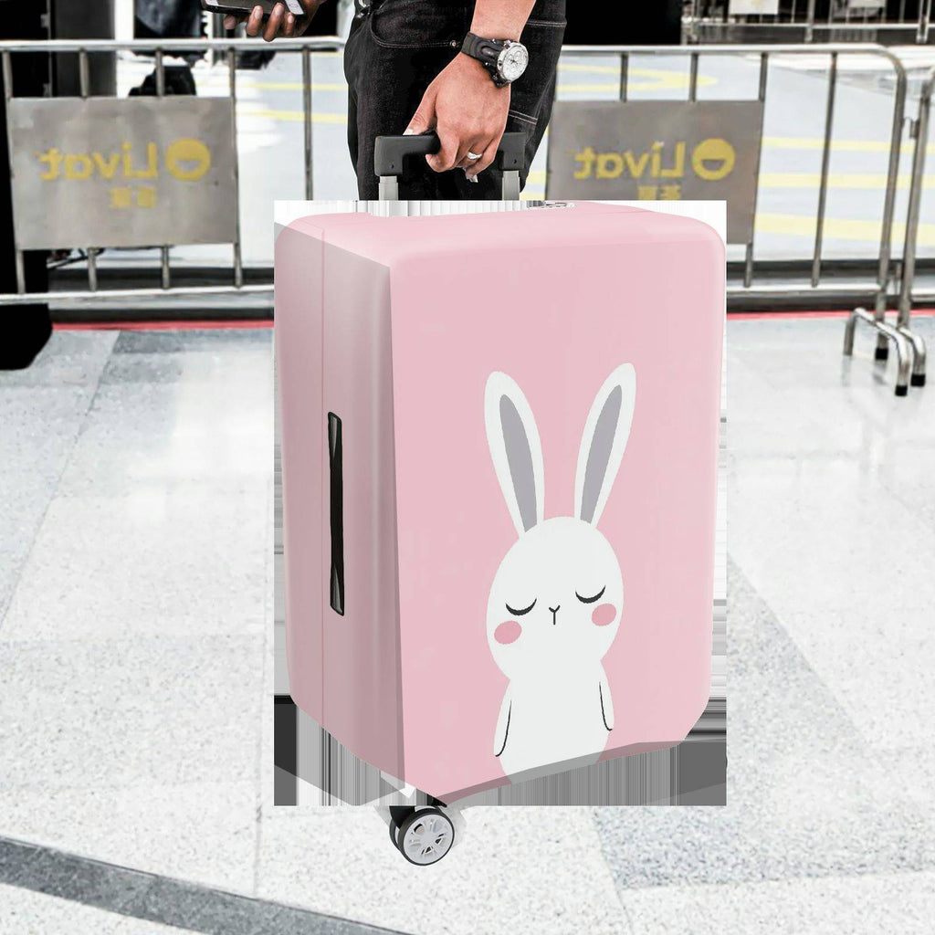 1-Piece Pink Cute Bunny  Animal Travel  Suitcase Luggage Cover, Stretch Protective Sleeve