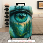 1-Piece Eye Forest Landscape Nature Art Creative  Suitcase Luggage Cover, Stretch Protective Sleeve