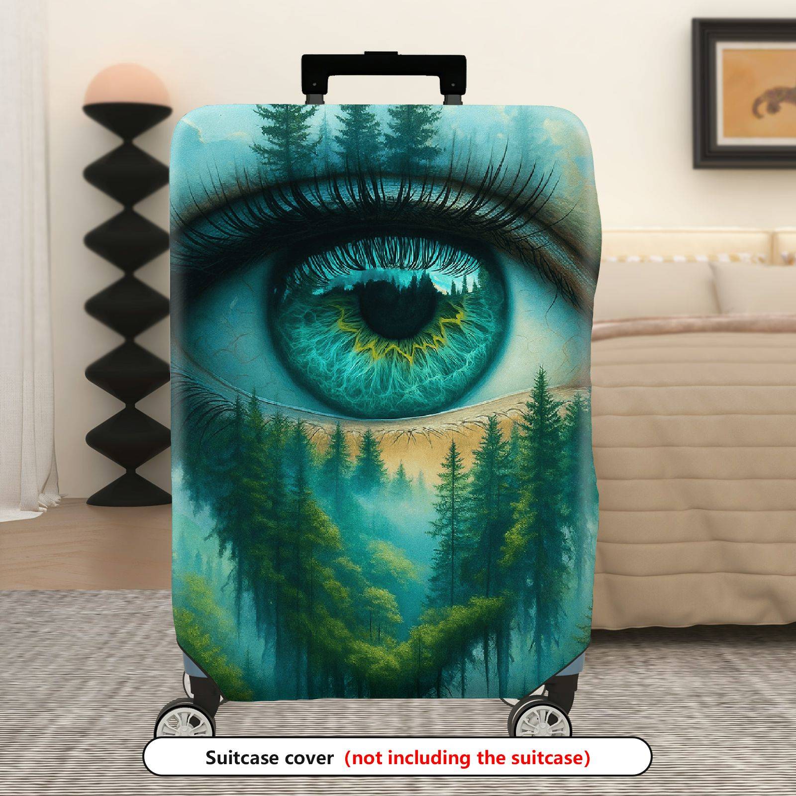 1-Piece Eye Forest Landscape Nature Art Creative  Suitcase Luggage Cover, Stretch Protective Sleeve