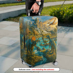 1-Piece Prehistoric Dinosaur Landscape Nature Adventure Wilderness Fossil  Suitcase Luggage Cover, Stretch Protective Sleeve