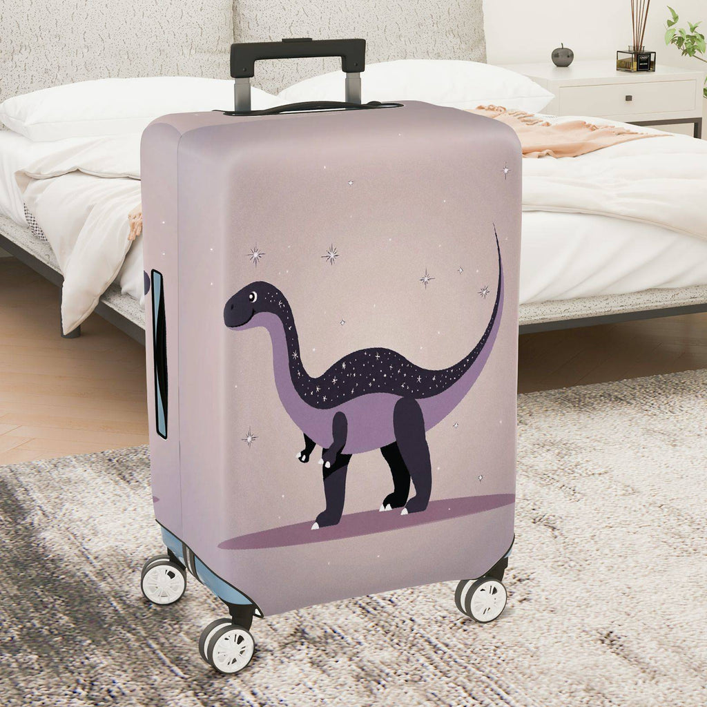 1-Piece Dinosaur Starry Gray Purple Galaxy Magic Cosmic  Suitcase Luggage Cover, Stretch Protective Sleeve