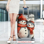 1-Piece Snowman Winter Christmas Holiday Festive  Suitcase Luggage Cover, Stretch Protective Sleeve