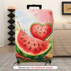 1-Piece Colorful Watermelon Splash Heart Summer Holiday Fruit  Suitcase Luggage Cover, Stretch Protective Sleeve