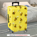1-Piece Yellow Bee Floral Nature Cute Pattern  Suitcase Luggage Cover, Stretch Protective Sleeve