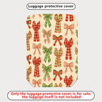 1-Piece Plaid Bow Knot Pattern Ribbon Checkered Holiday Chic  Suitcase Luggage Cover, Stretch Protective Sleeve