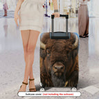 1-Piece Animal Wildlife Nature Scenery Western Landscape Buffalo  Suitcase Luggage Cover, Stretch Protective Sleeve