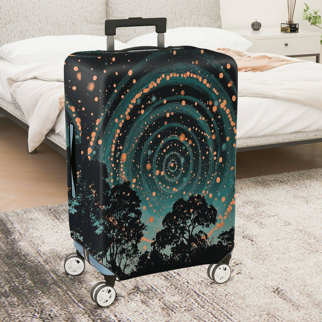 1-Piece Starry Night Forest Abstract Artistic Cosmic Sky  Suitcase Luggage Cover, Stretch Protective Sleeve