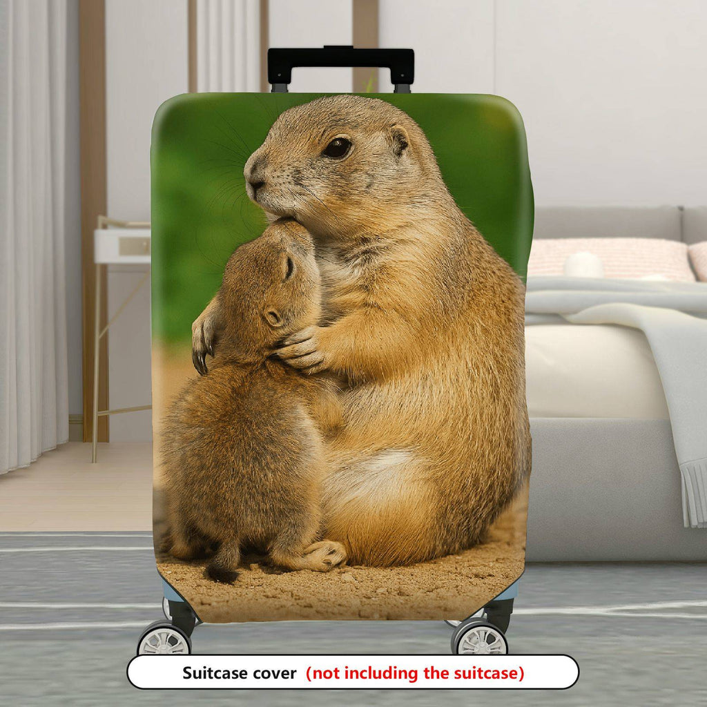 1-Piece Prairie Dog Animal Hug Cute Wildlife Nature Love  Suitcase Luggage Cover, Stretch Protective Sleeve