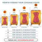 1-Piece Festive Orange Firecrackers Holiday Celebration Vibrant  Suitcase Luggage Cover, Stretch Protective Sleeve