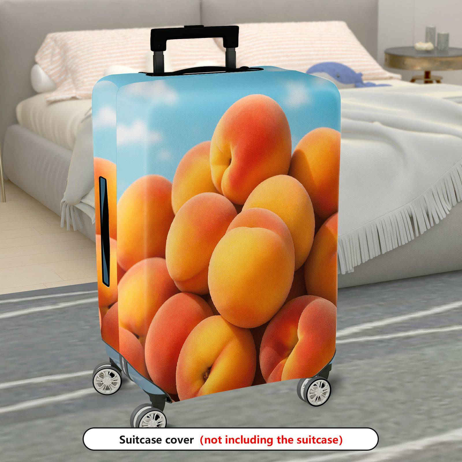 1-Piece Peach Fruit Cute Journey Fashion Travel  Suitcase Luggage Cover, Stretch Protective Sleeve