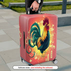 1-Piece Rooster Vibrant Colorful Artistic Bright Energetic  Suitcase Luggage Cover, Stretch Protective Sleeve